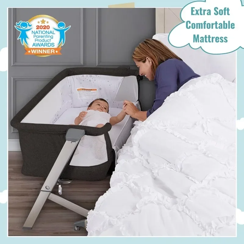 Skylar Baby Bassinet and Side Sleeper Lightweight and Portable Baby Bassinet 5 Height Adjustable Positions