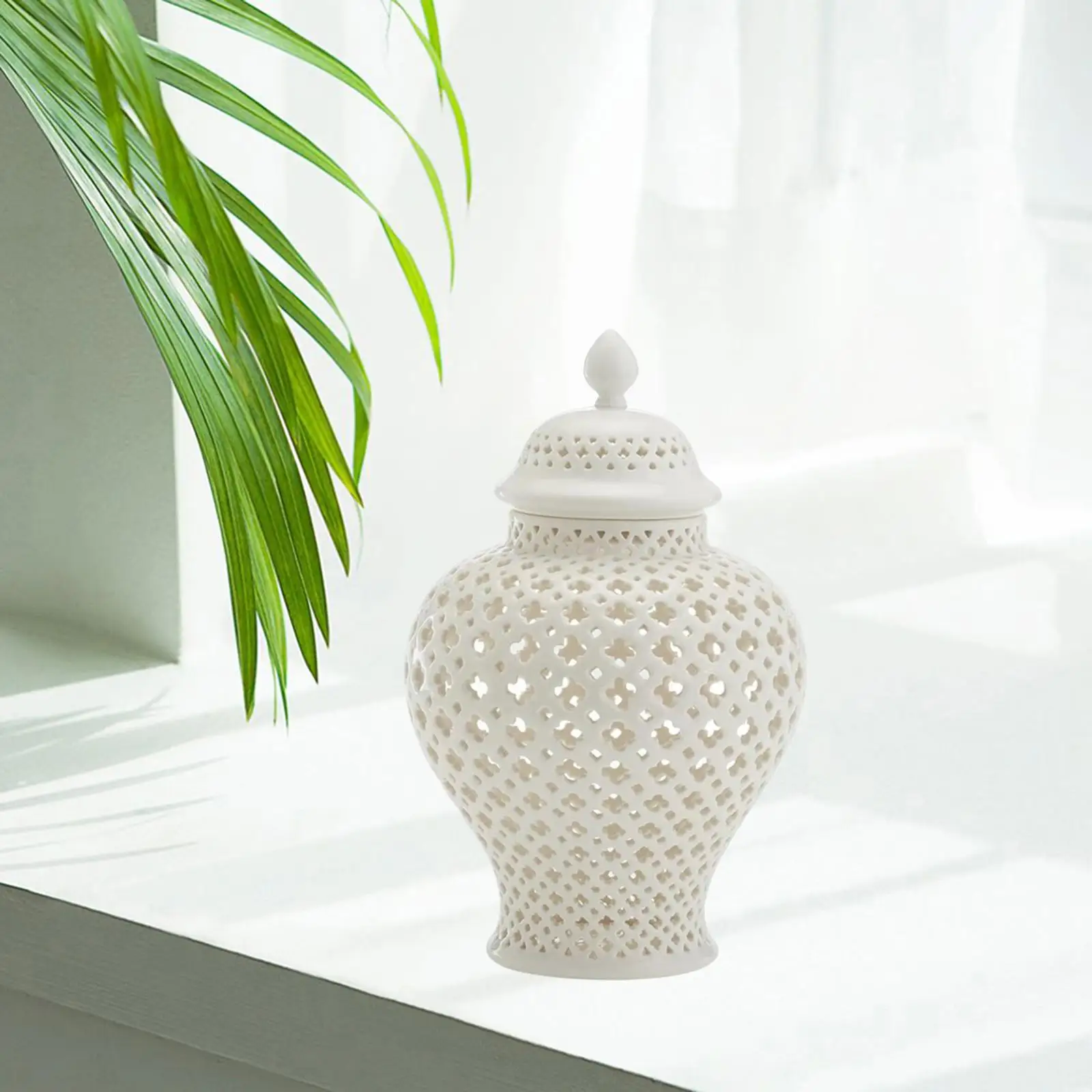 

Ceramic Ginger Jar Display Lattice Handicraft Crafts for Countertop Office Home