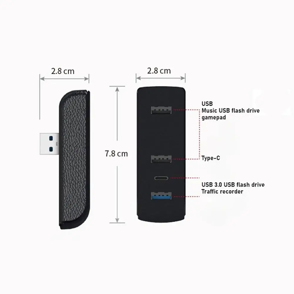 For Tesla Model 3/Y 4 Port USB High Speed Data Transfer Plug Play No Tools Installation Car Entertainment Accessories