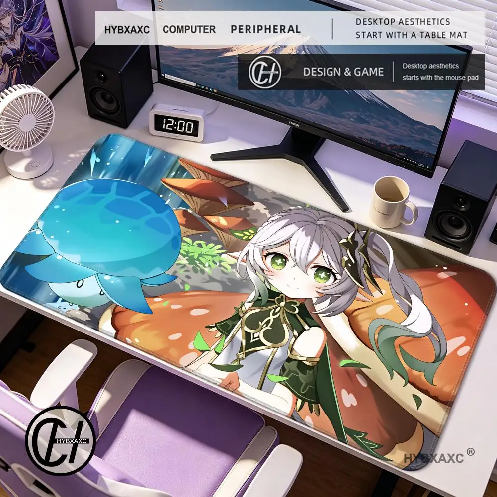 

HYBXAXC Nahida Mousepad Genshin Impact Large Gaming MousePad LockEdge Thickened Computer Keyboard Table DeskMat
