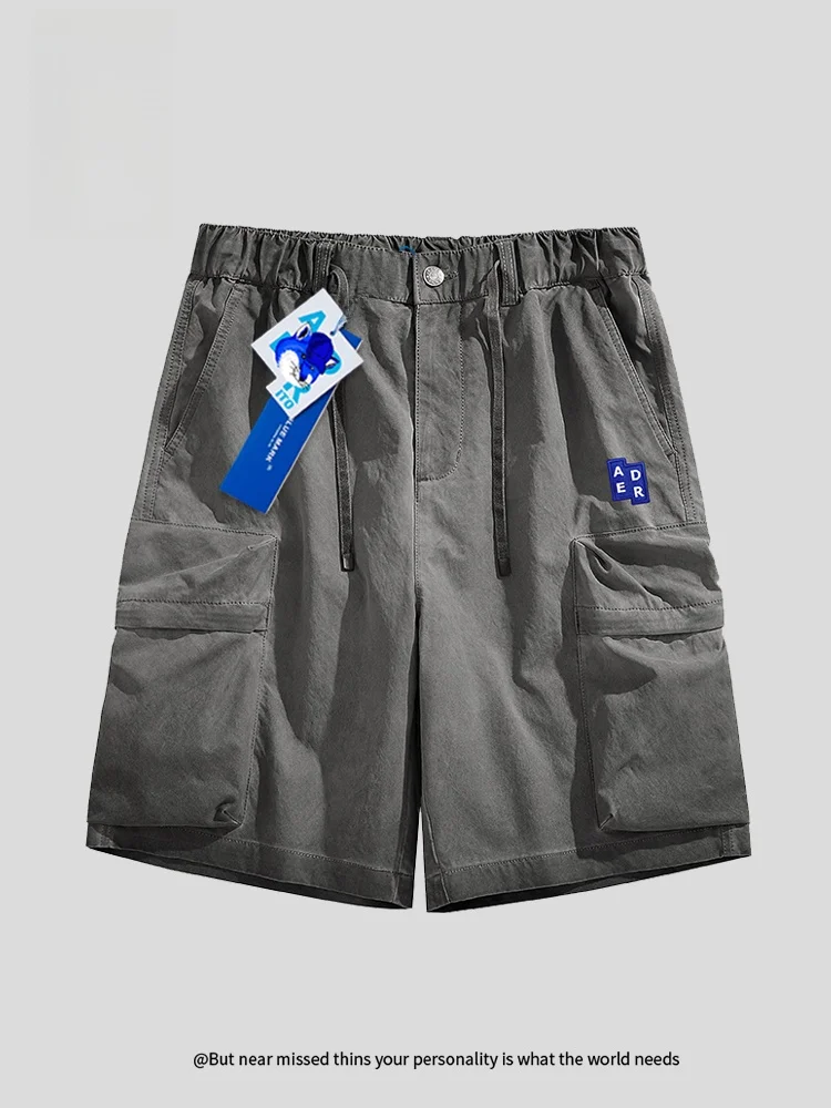 

Waed Vintage Workwear orts High Street Men's INS Retro Cool Five-Quarter Pants Mid-Waist Straight Leg Summer orts