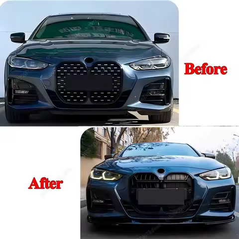 Front Bumper Grill Upper Racing Grille Center Grid For BMW 4 Series G22 Coupe G23 Convertible M-Sport 2020-2024 Bodykit CS Style