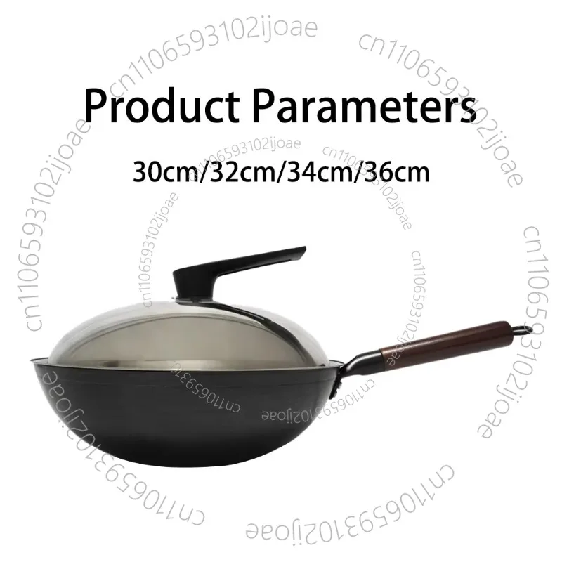 

Iron pan uncoated healthy and environmentally friendly bottom multi-size 30cm-36cm anti-rust cookware