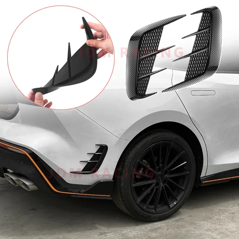 Pair Multipurpose Carbon Fibre Car Shark Gills Emulation Vent Side Air Inlet Hood Decoration Vehicle Air Outlet Car Body Sticker