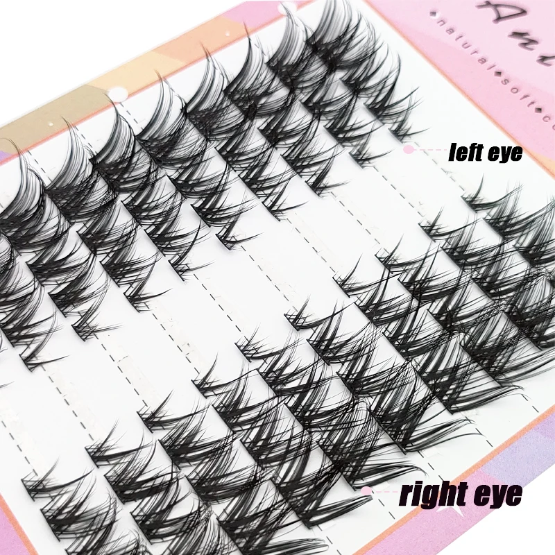 Mischen Sie 3d flauschige einzelne Cluster Wimpern verlängerung segmentierte natürliche Nerz Fuchs Augen effekt Make-up Wimpern einzelne falsche Wimpern – Detail 10