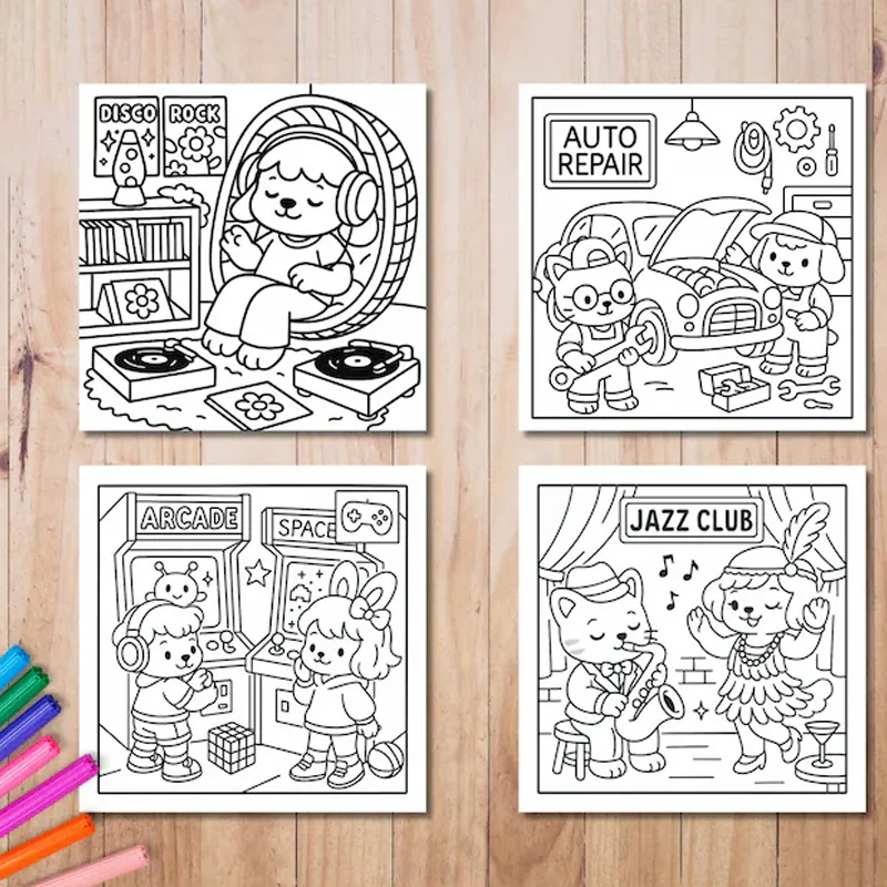 Libro para colorear Cutie de 28 páginas, libro de pintura para regalo del día de San Valentín, regalo de fiesta de cumpleaños, suministros de dibujo, Navidad