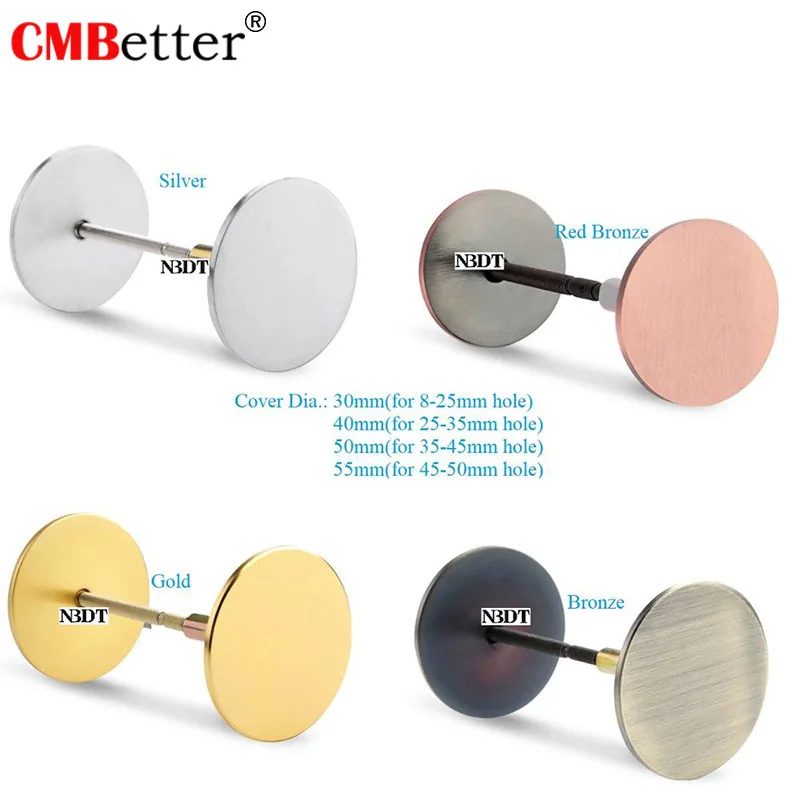 Stainless Steel Door Hole Cover Plate Filler Bell Entry Door Security Covering Unused Hardware Holes Gold Silver Red Bronze