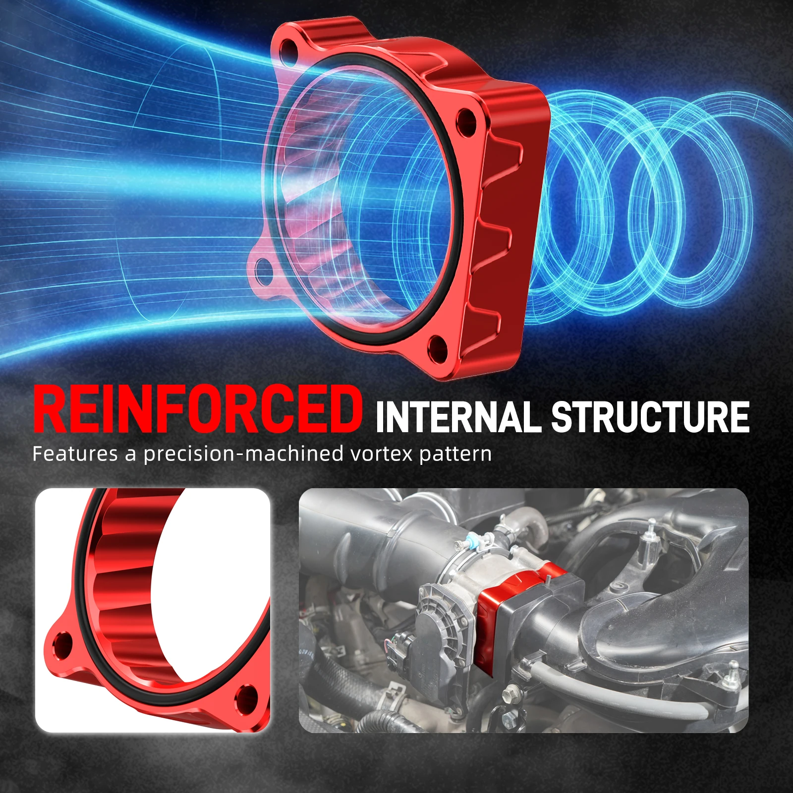 BEVINSEE Throttle Body Spacer Kit for Toyota 4Runner/Tundra/FJ Cruiser, Replace for 22030-31060