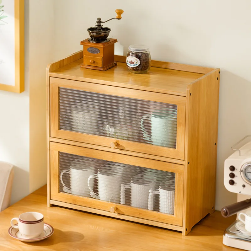 Dust-proof cup holder, desktop layered mug, coffee tea cup, glass water cup, acrylic cup, storage box rack. image 2