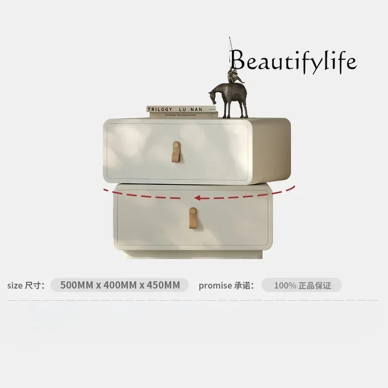 NN W Premium Bedside Table Designer New Rotatable Bedside Table Simple Paint Modern Locker