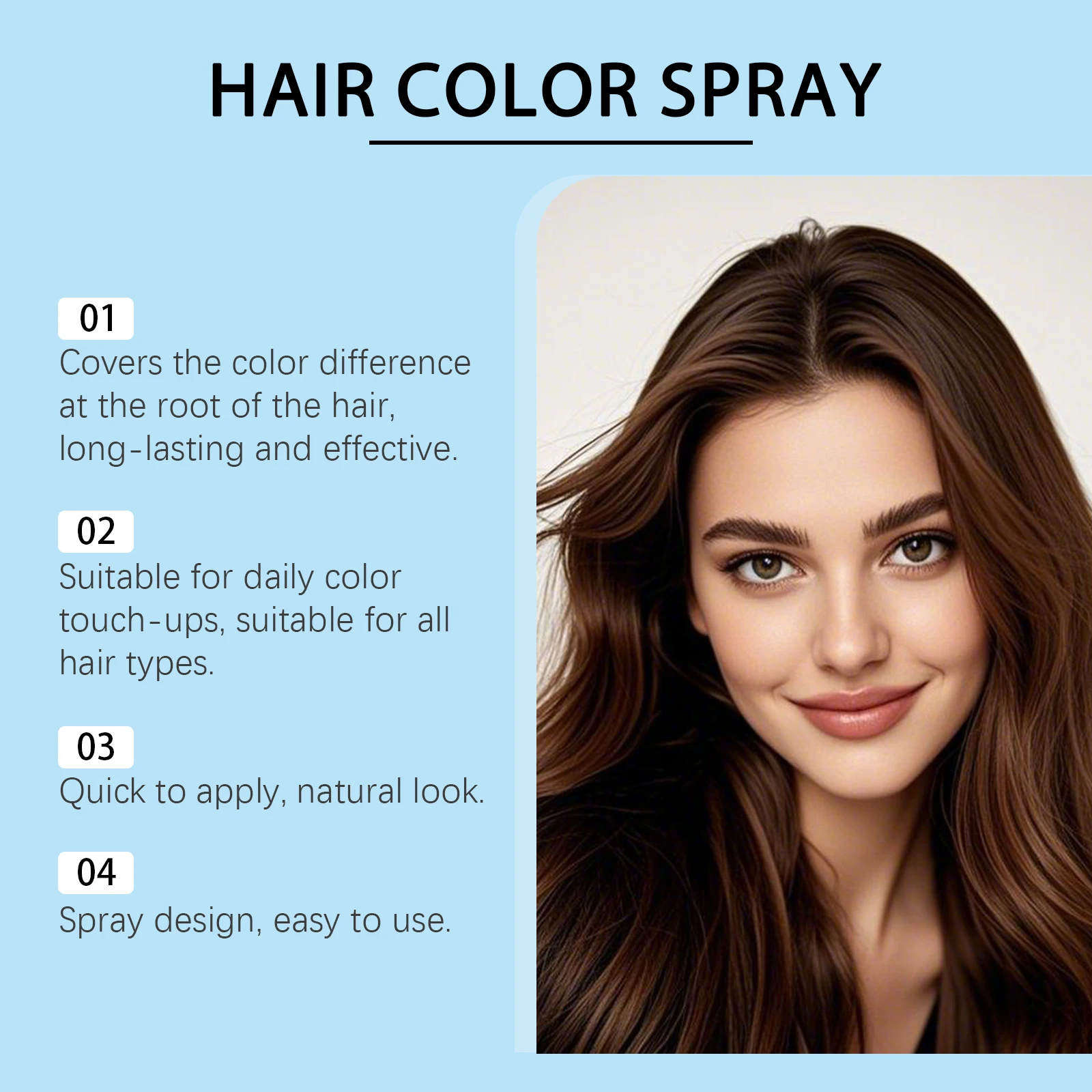 

Temporary Hair Color Spray Quick Fix Hair Color Supplement Prevent Drying Cover White Hair Dye Products Hair Root Touch-Up Spray
