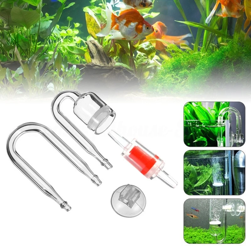 CO2 Diffuser 4Pcs for Nano Kit Transparent Glass Increasing Saturation of CO2 for Aquarium Fish for Tank Check for VALVE