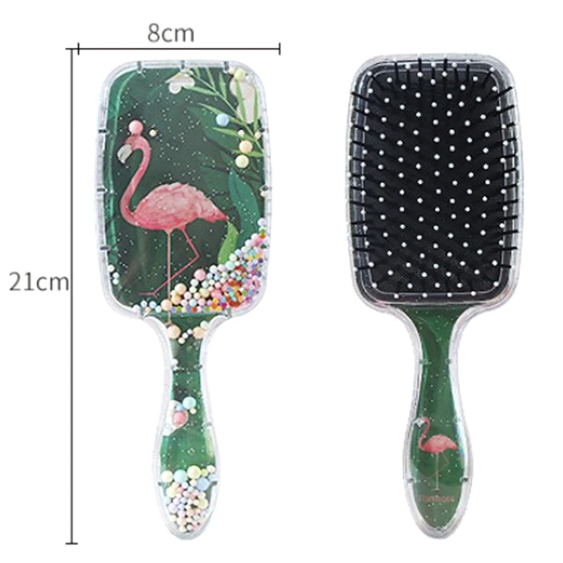 1pc Cartoon Animal Flamingo Unicorn Hair Comb Brush Air Cushion Comb Transparent Massage Comb Detangling Hair Brush for Girls