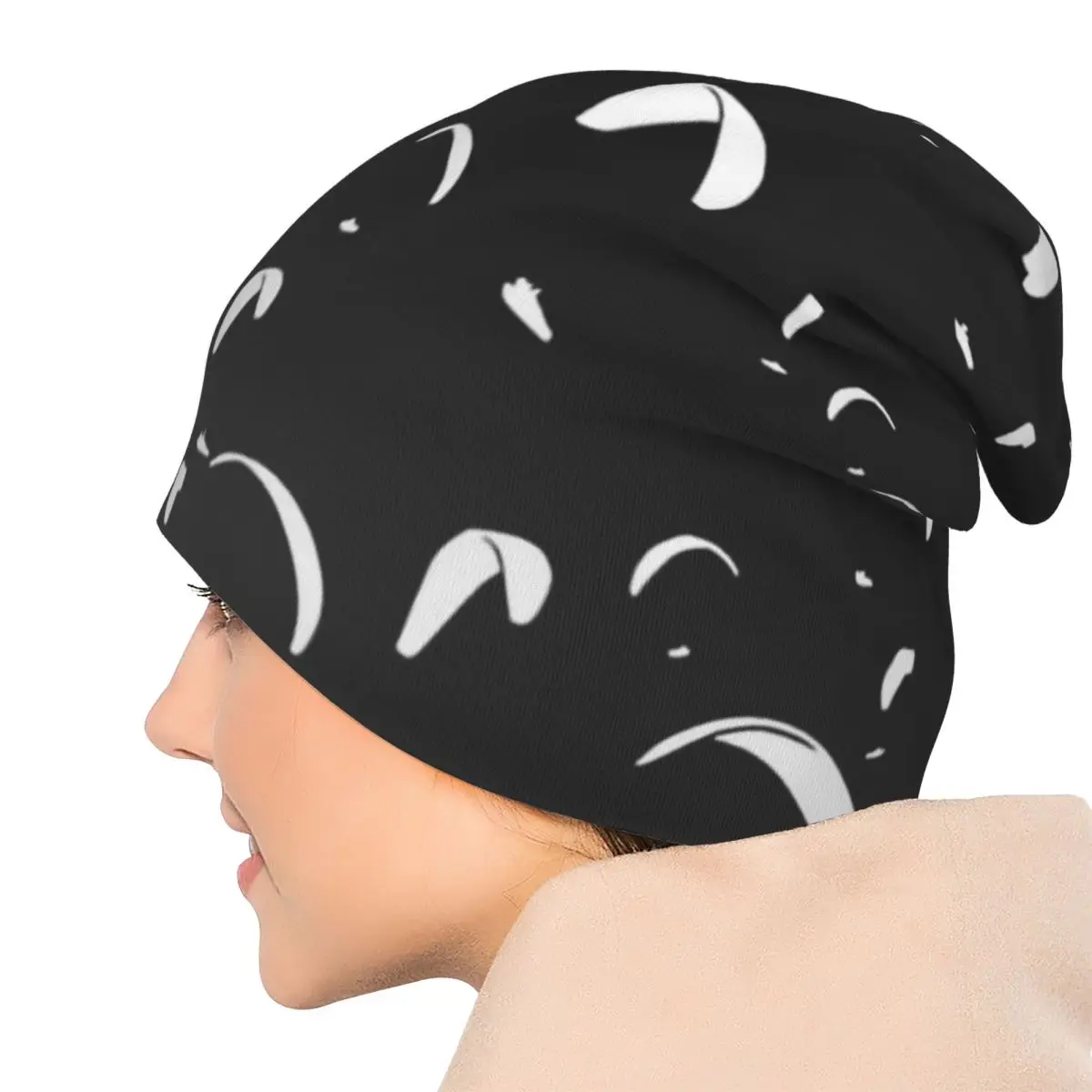 패러글라이딩 대회 (블랙) 유니섹스 성인 비니 모자 니트 보닛 모자 따뜻한 힙합 가을 겨울 야외 스컬리 모자