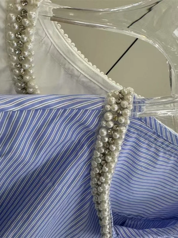 エレパールカラー ストライプ ルーズ ロングスリーブ レディース イルト サマー2025 デザイン 多用途 オープンカーディガン トップス 通勤 スレ