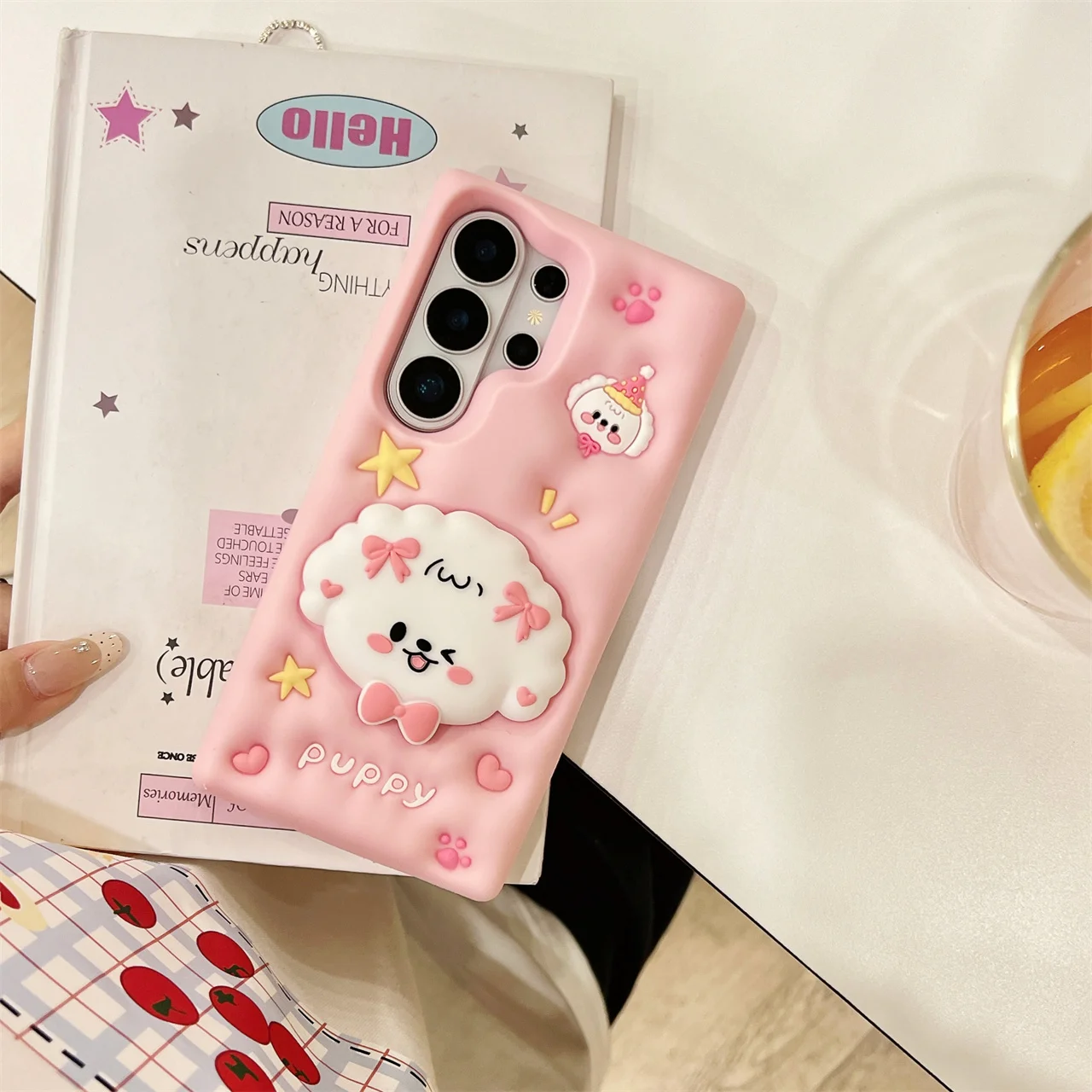 

Puppy Dog Folding Bracket Kickstand Case for Samsung Galaxy S26 S25 S24 S23 Ultra A52 A54 A55 A56 A26 A16 Soft Silicone Cover
