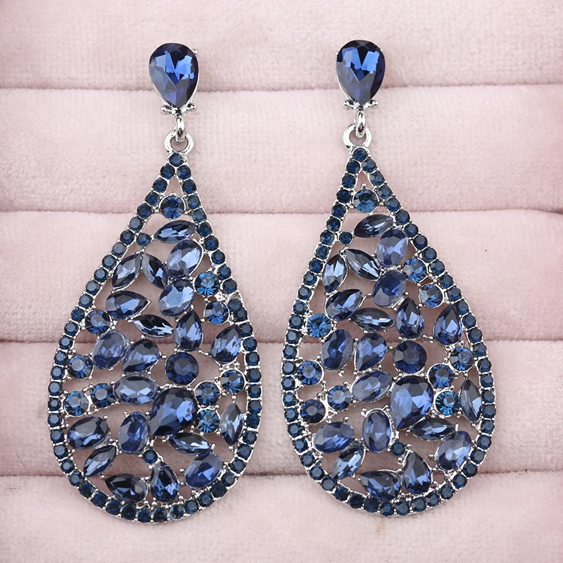 VEYO Classic Crystal Rhinestone Drop Earrings Vintage Hollow Party Dangle Earrings For Women Gift New