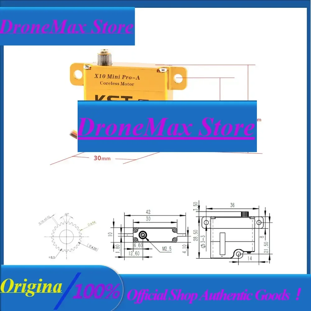 DrMasHot KST X10 Mini Pro 8.0Kgf.cm 0.08sec Digital Metal Gear Servo For Competition Glider Large Scale Gliders