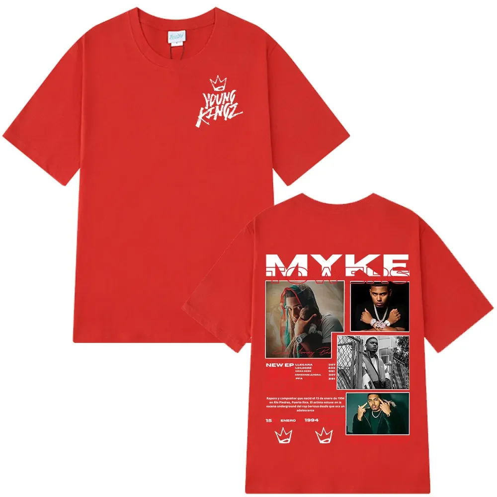 

Рэпер Myke Towers Футболки с графическим рисунком Мужчины Женщины Мода Хип-хоп Негабаритная футболка Комфортная хлопковая футболка с коротким рукавом Уличная одежда