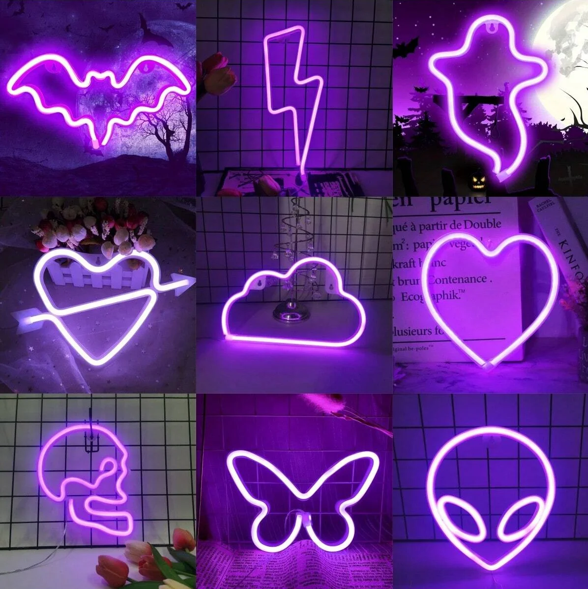 Luces de neón LED creativas personalizadas, diseño de ambiente de sala de fiesta navideña, confesión de propuesta, Halloween, luces nocturnas de dormitorio, habitación de niños