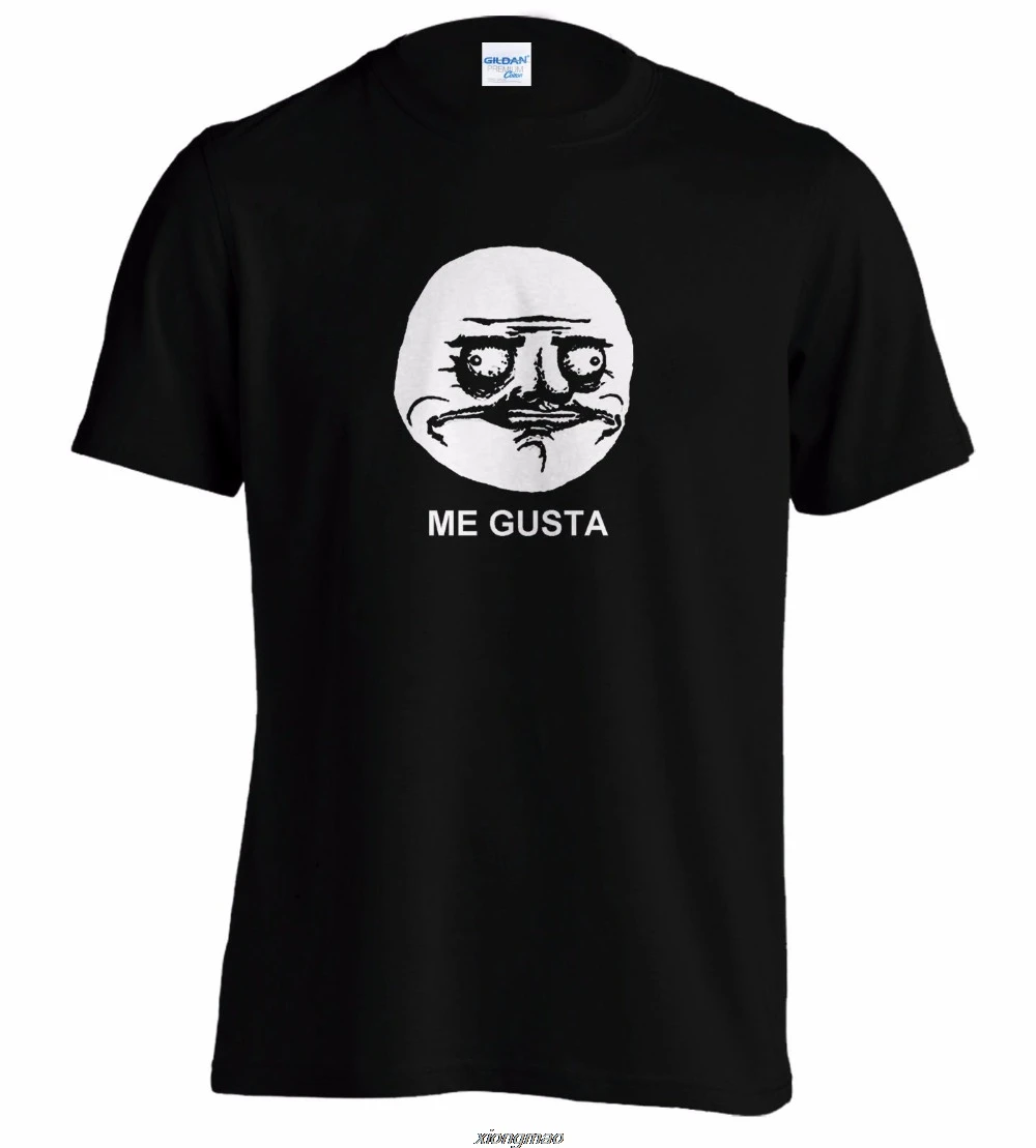 Camiseta ajustada con cuello redondo Me Gusta Me gusta Troll Face, camiseta de emoticono, problema? Camiseta de algodón divertida y espeluznante de T Meme Troll