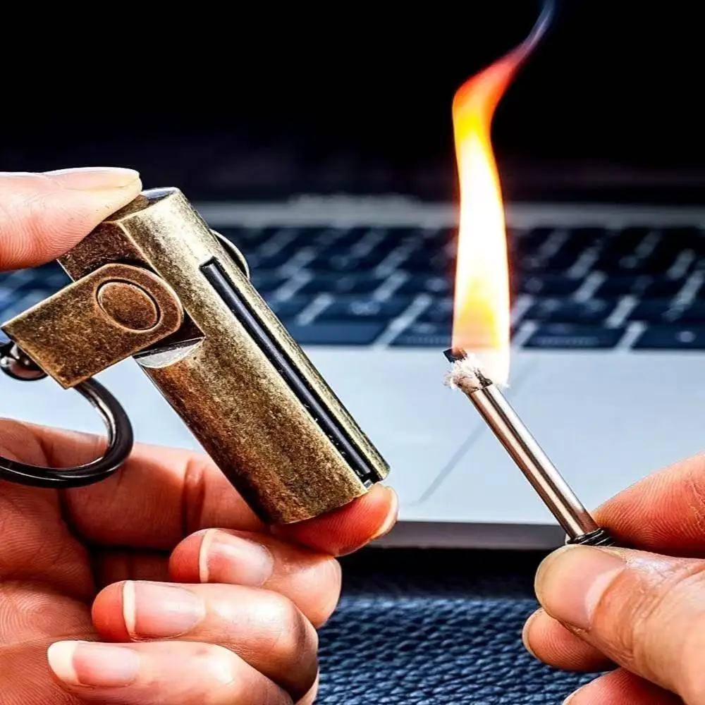 HOT 10000 Matches Keychain Lighter Torch Outdoors Lighters Portable Creative Cigarette Smoking Accessories Cool Gifts For Men
