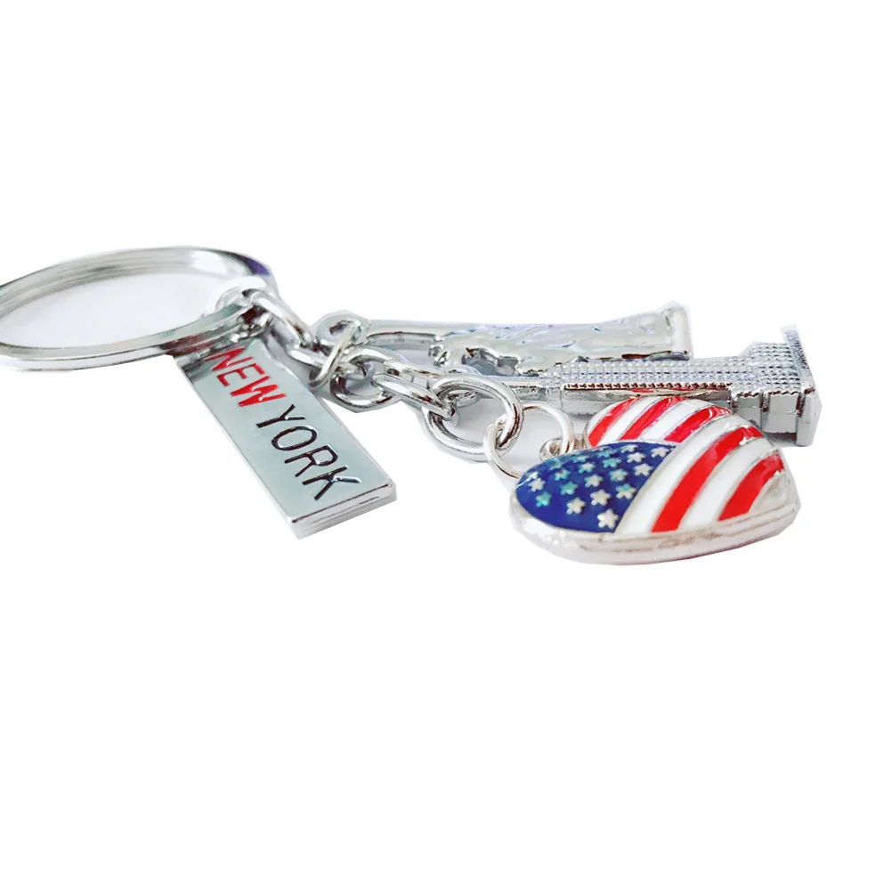 Durable Statue Of Keychain Portable American Independence Day Key Chain Patriotic Usa Elements Metal Key Ring Accessory Jewelry