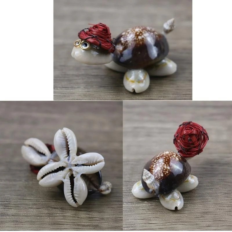 10Pcs Sea Animal Figure Toy Conch Turtles Funny Miniature Statue with Hat A2BB