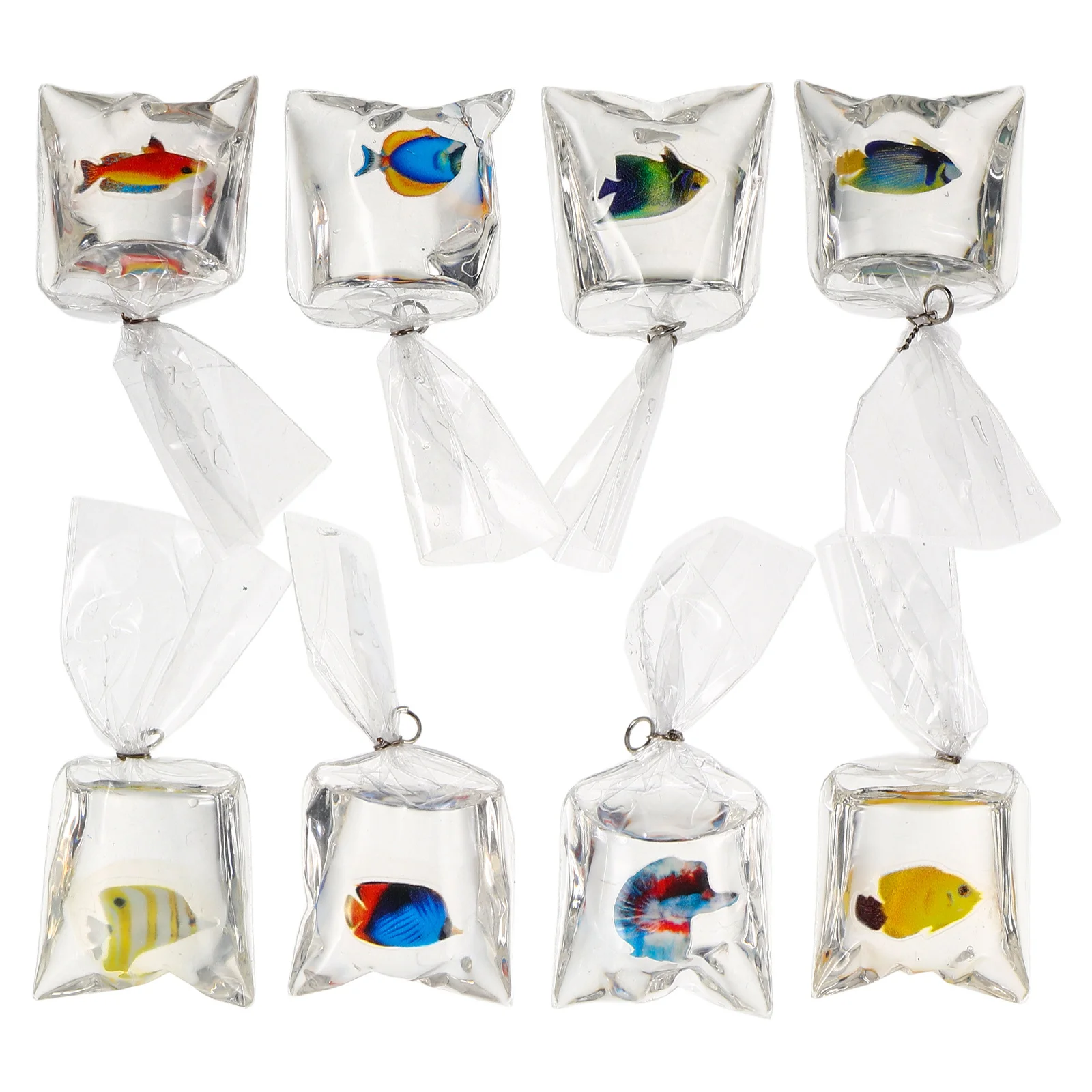8Pcs Transparent Resin Mixed Color Goldfish Charms Mini Pendants for DIY Jewelry Making Necklaces Bracelets Keychain