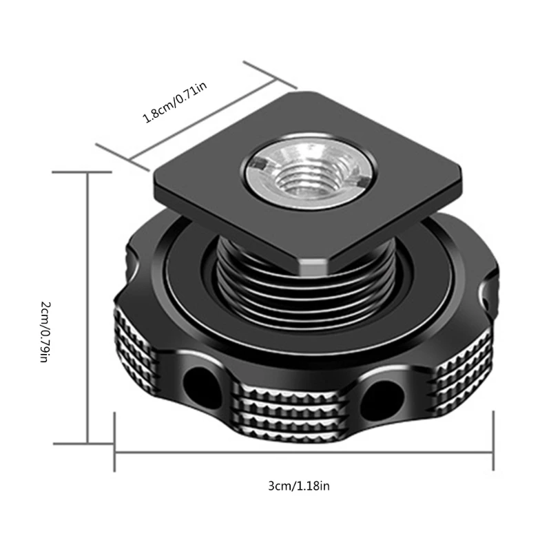 Cold Shoe Mount Adapter 1/4" Screw Thread Cold Shoe Flashing Stand Adapter for DSLR Camera Rig Camera Flashing Shoe Mounts