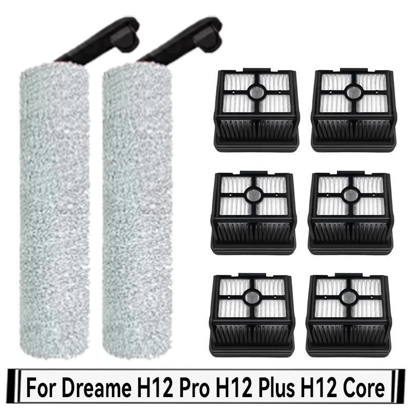 Dreame H12 Pro / H12 Plus / H12 Core Soft Brush Spare Parts Wet Dry Vacuum Cleaner Roller Hepa Filter Accessories