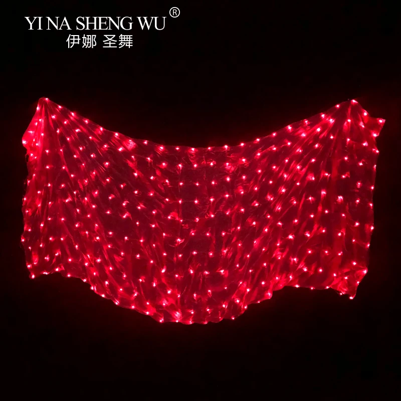 1 قطعة 100% الحرير الرقص الشرقي LED الحجاب 4 ألوان الرقص الشرقي مرحلة الأداء الدعائم الرقص الشرقي اكسسوارات LED الحجاب الحرير 4 أحجام #4
