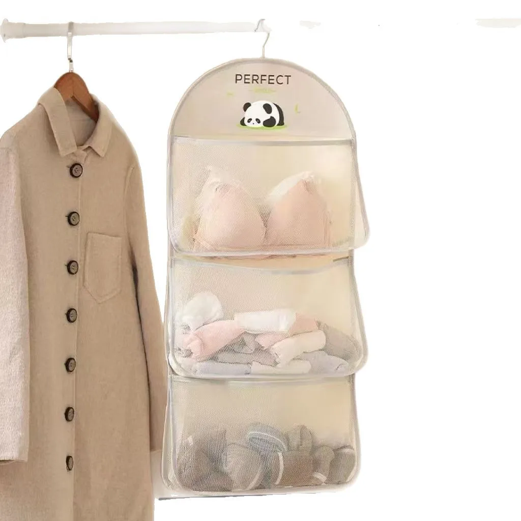 Multifunctional Cloth Hanging Net Pocket Portable Multi-layer Storage Bag underwear and socks Storage for Bath & Bedroom Kitchen