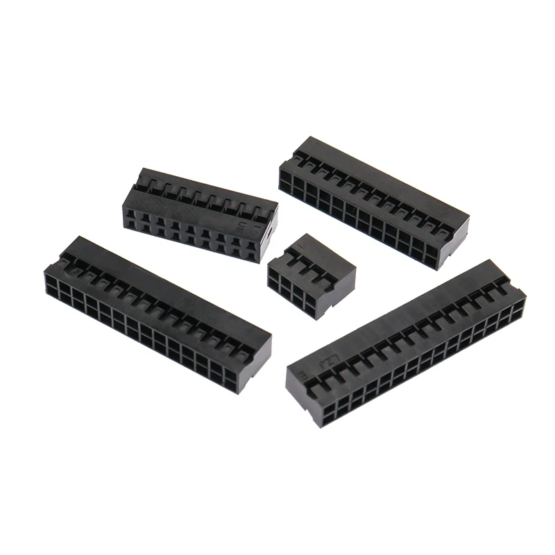 50PCS Dupont 2.0 Housing Plastic Shell 2.0mm Pitch Double Row Connector 2x2P/2x3P/2x4P/2x5P/2x6P/2x7P/2x8P/2X10P/2X15P/2X20 Pin