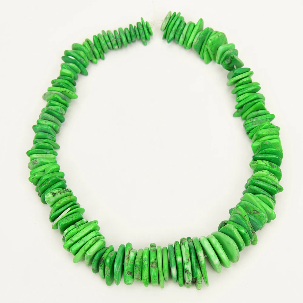 APDGG Natural 3x9-4x22mm Freeform Square Green Turquoise Gems Stone Loose Beads 15\'\' Strands Jewelry Making DIY