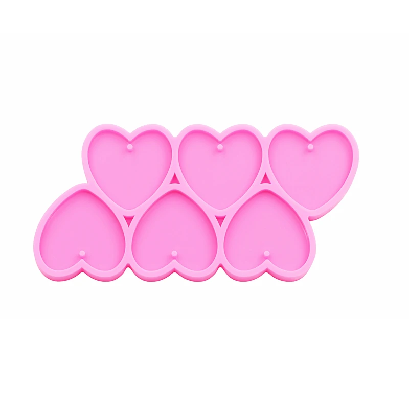 GJ-226 لامعة شكل قلب لتقوم بها بنفسك راتنجات الايبوكسي قالب من السيليكون الخوخ القلب المفاتيح أقراط قلادة مجوهرات اكسسوارات قوالب #3