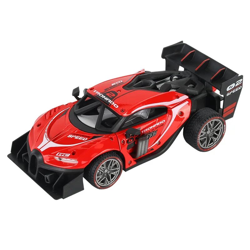 1:18 RC Auto Speelgoed Drift Legering Model Hoge Snelheid Racing Led 2.4G Afstandsbediening Elektrische Spray Speelgoed Voor Kinderen Kids jongens Geschenken F0