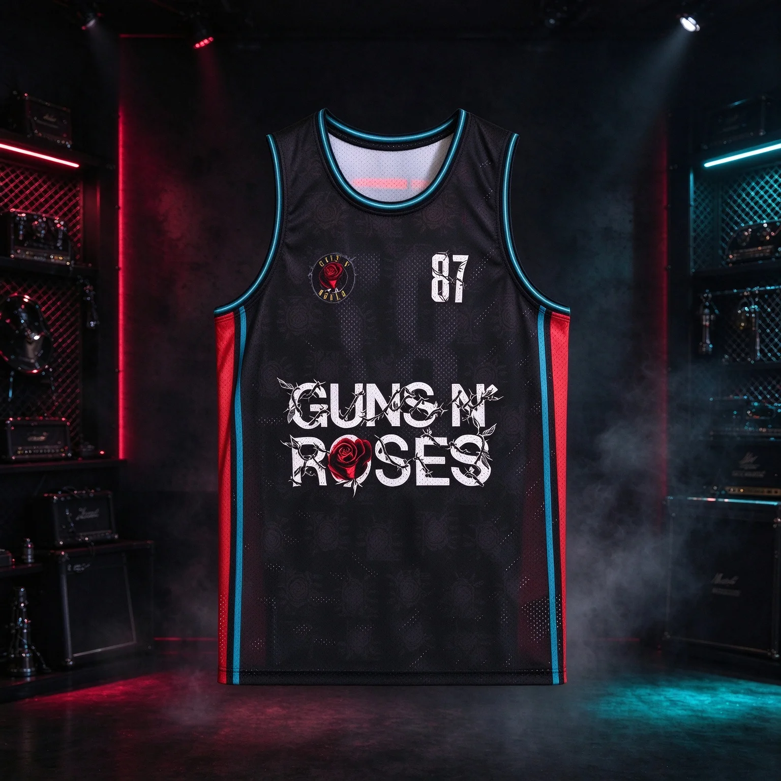 Guns N' Roses 2026 3D Print Basketball Jersey Mens Womens Polyester Quick Dry Breathable Hard Rock Streetwear Tops