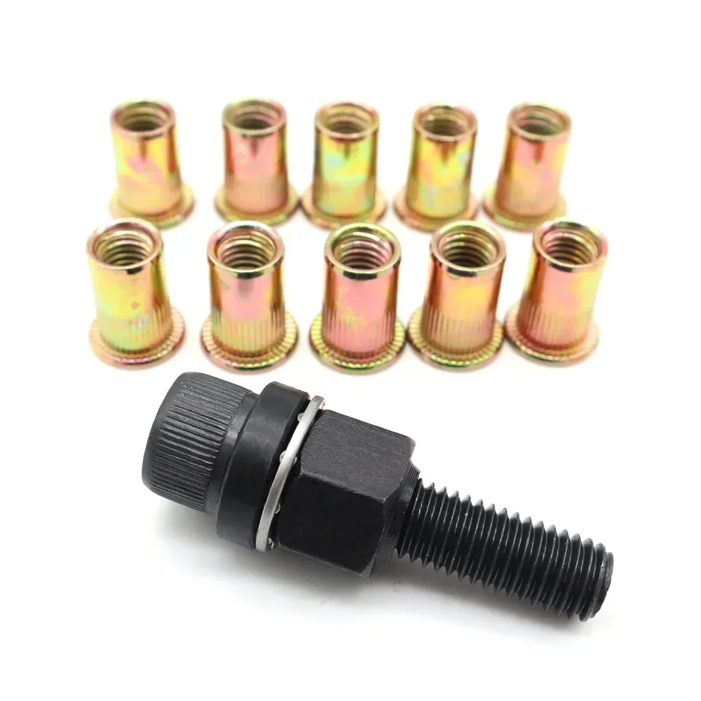 Rivet Nut Gun Drill Adapter Tool Cordless Riveting Electric Manual Threaded Hand Riveter Metal License Plate M3M4M5 M6M8M10 M12