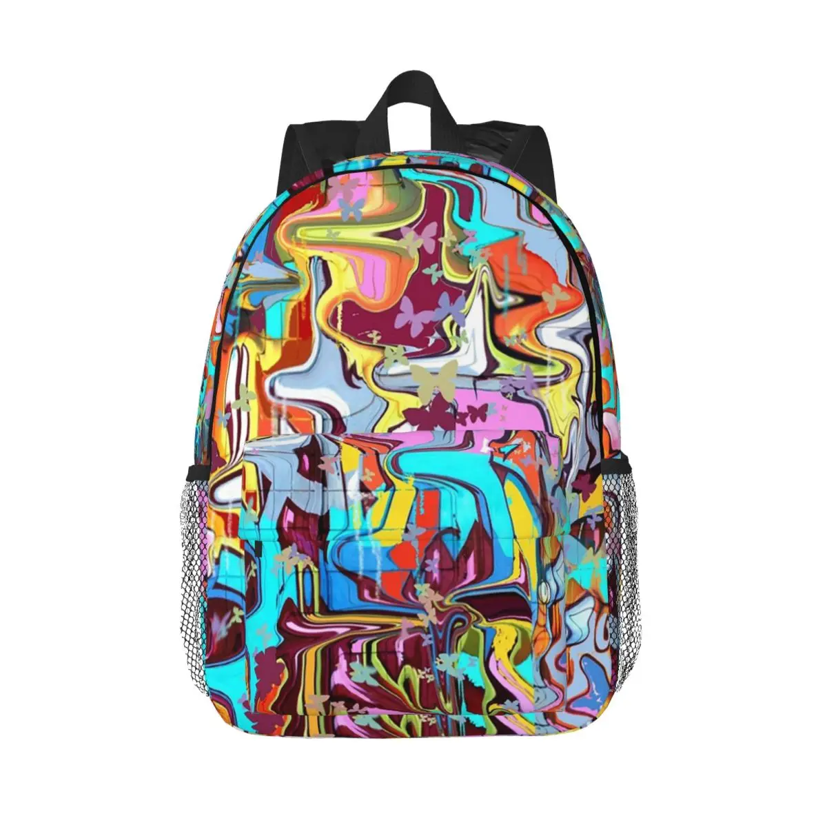 

Cartoon Popular Tie-dyed Graffiti Oil Painting Backpack Hot Sale Daypack Boy Girl BookBag Shoulder Bags for Men Women School Bag