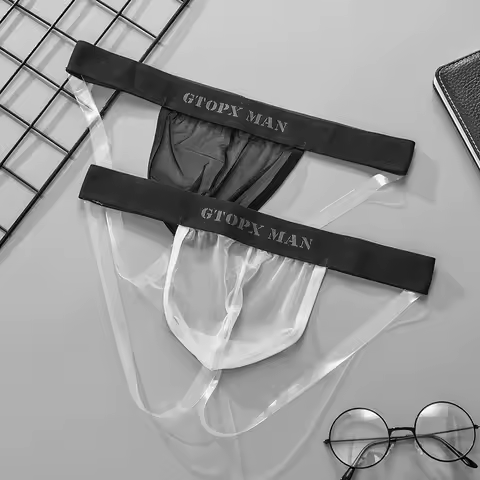 Men underwear sexу string men's thong transparent strap gay tanga hombre ice silk personality tangas masculinas sexys GTOPX MAN