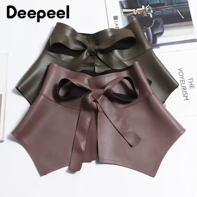 1 قطعة Deepeel 24-32*73 سنتيمتر موضة النساء مشد أحزمة بولي Leather الجلود الخصر Cummerbunds الكورسيهات تي شيرت فستان حزام الزخرفية اكسسوارات