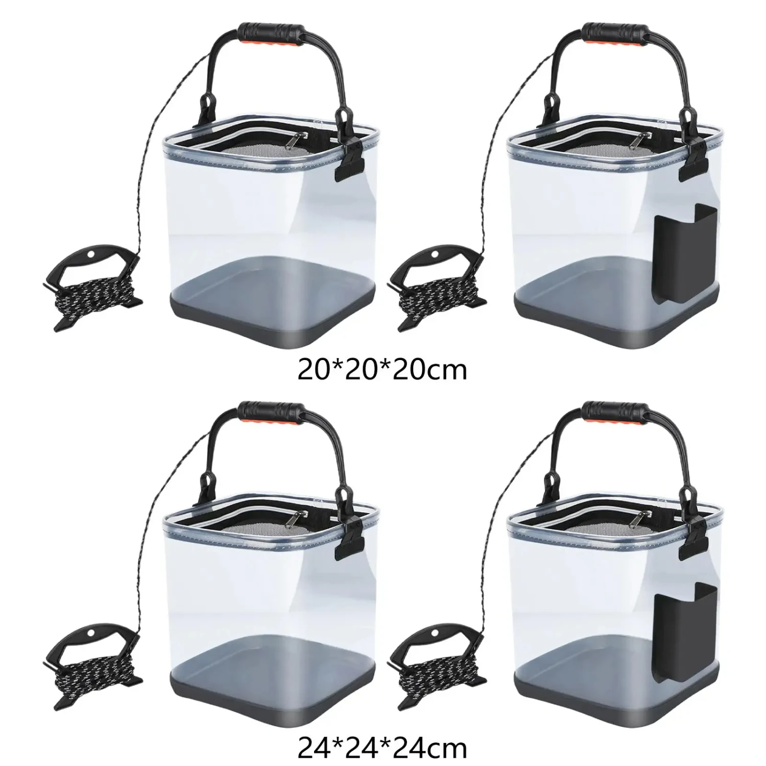 

Fishing Bucket Transparent Water Container Fishing Gardening Outdoor