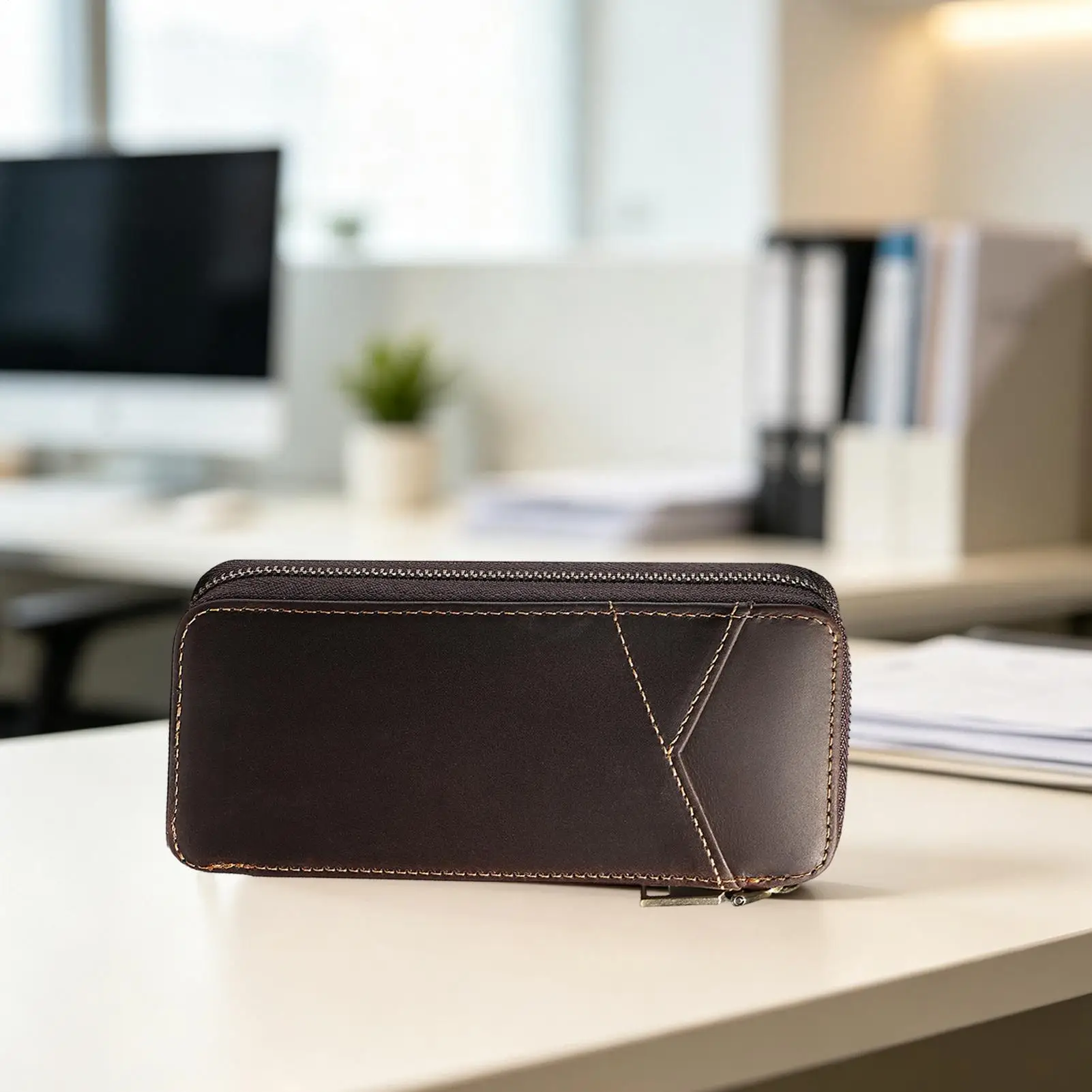 leather-pencil-pouch-5-slot-portable-large-capacity-stationary-bag-multi-compartment-pencil-organizer-for-eraser-color-pen-home