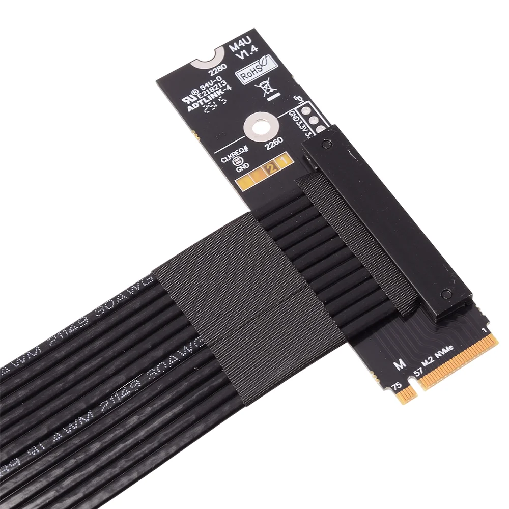 PCI-E 4.0 16x PCIe x16 Flexible Extender To M2 M.2 NVMe M Key SSD