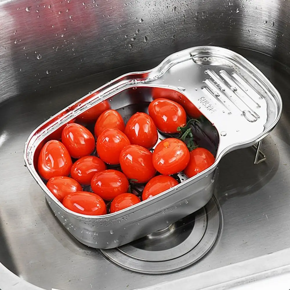 

Stainless steel Saddle-shaped Drain Basket Silver/Black Hanging Sink Strainer Draining Kitchen Storage Rack for Household