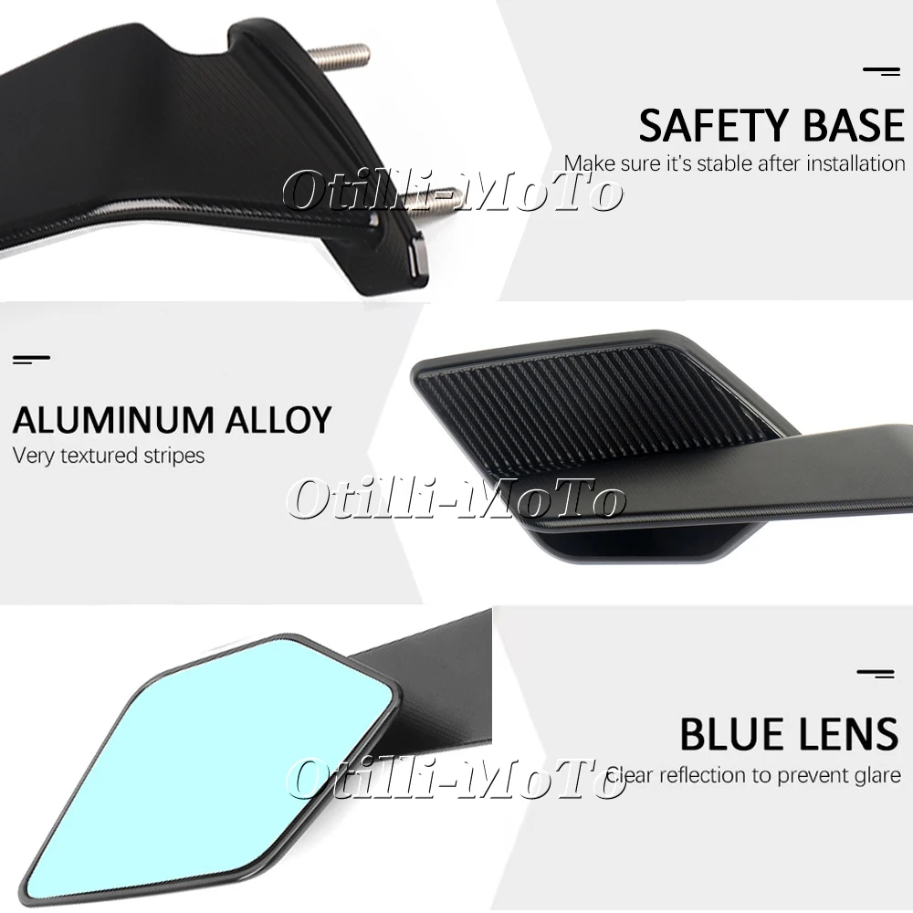 Motorcycle modification parts Anti-dazzle blue large lens Invisible rearview mirror SuitableFor Suzuki GSX-R1000 GSX-R1000R17-25