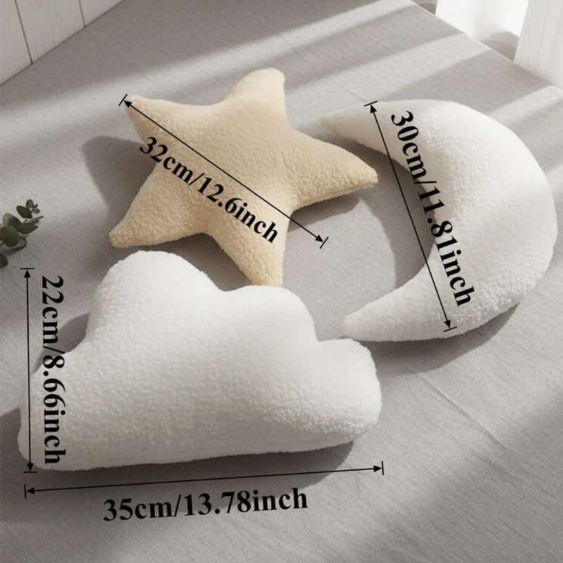Newborn Photography Props Moon Pillow Star Cloud Set Baby Positioning Cushion Soft Plush Studio Infant Photo Shoot Accessories