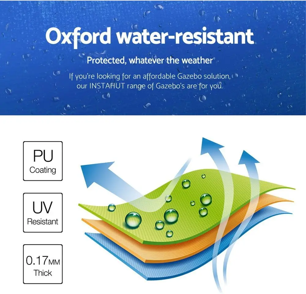 3x6M أكشاك، خيمة تخييم منبثقة سرادق قابلة للطي الأزرق شرفات المراقبة حديقة في الهواء الطلق حفل زفاف المظلة فناء مرآب، مقاومة للماء