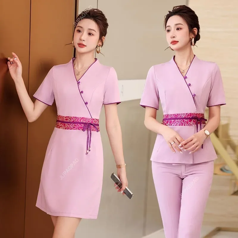 

Beauty salon uniform, beautician skin management work uniform, front desk Korean version high-end women's set with temperament